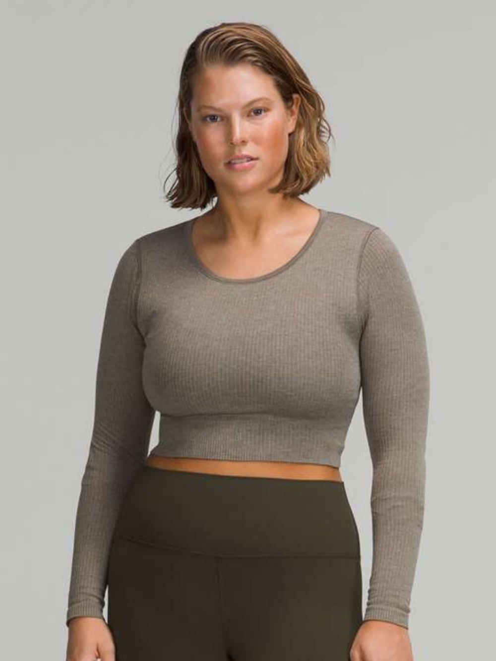 Lululemon Women's NWOT Ebb To Street Cropped Long-Sleeve Shirt in Rover